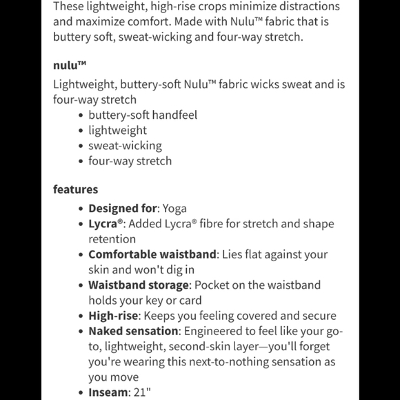 New lululemon align crop 21" tight so merlot 6 pin - Picture 7 of 10